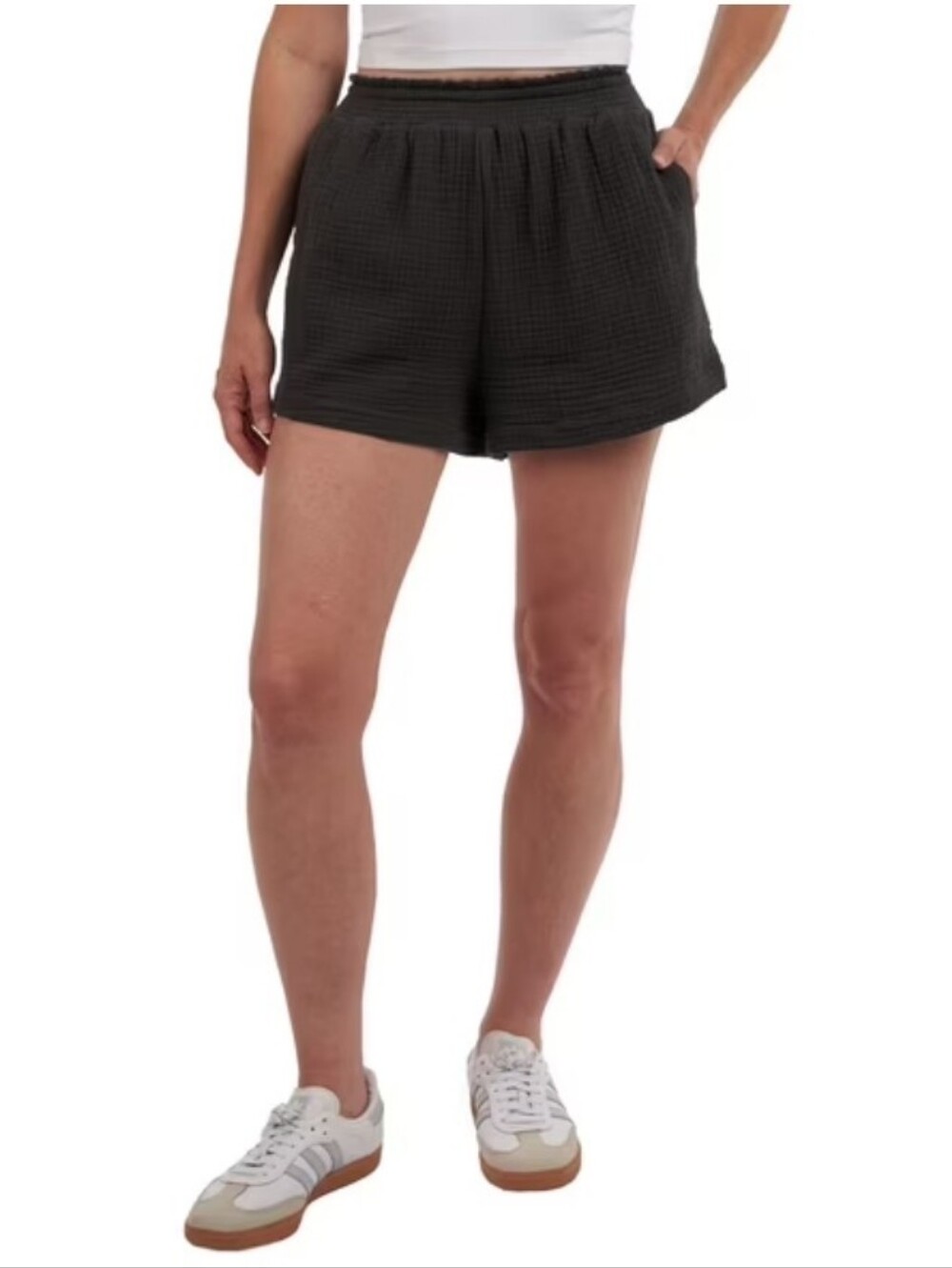NWT Billabong Gauze Shorts Women's Size XL Black High-Waisted Swim Shorts - Picture 2 of 9